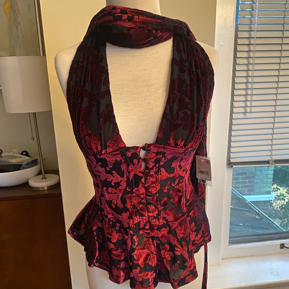 Free People beautiful peplum halter top